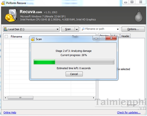 download recuva recuva đang quét
